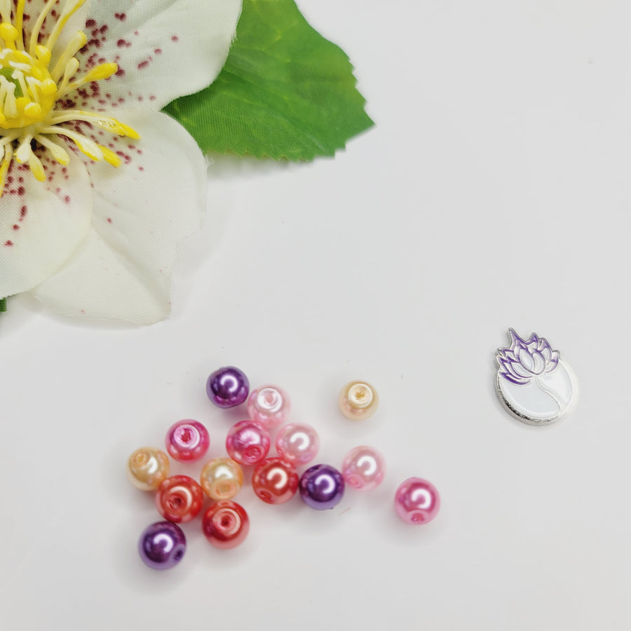 Pearls for Craft - Pastel Colors - Set of 15