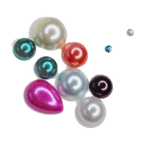 Resin Flatback Pearls for Craft - Mixed Colors - Set of 10