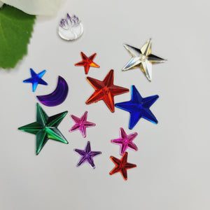 Resin Flatback Stars for Craft - Mixed Colors - Set of 10