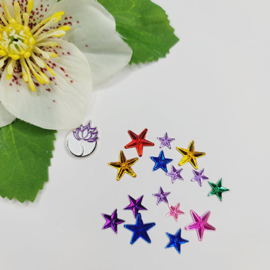 Resin Flatback Little Stars for Craft - Mixed Colors - Set of 15