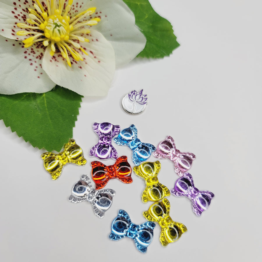 Resin Flatback Bows for Craft - Mixed Colors - Set of 10