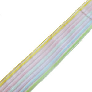 Sheer Pale Colors Stripes Shinimbu Grosgrain Ribbon - 1 1/2" (38mm) - 5 yards