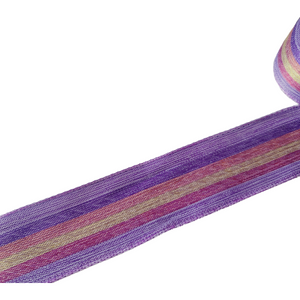 Purple Stripes Wired Grosgrain Ribbon - 1 1/2" (38mm) - Sold by the Yard