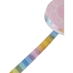 Rainbow Block Satin Ribbon -5/8" (15mm) - Sold by the Yard