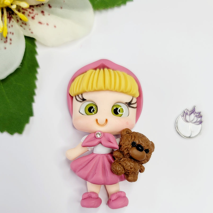 Masha #348 Clay Doll for Bow-Center, Jewelry Charms, Accessories, and More