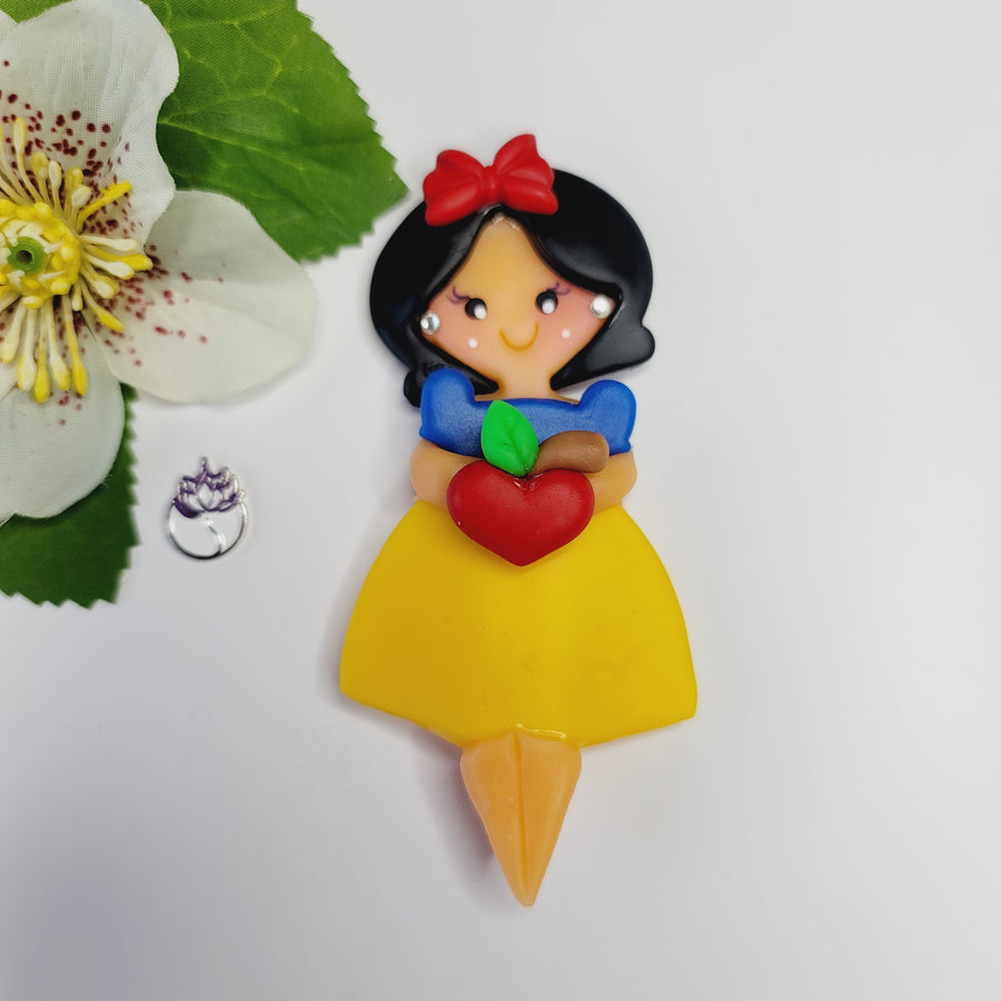 Snow White 4.5" Flexible Clay Doll for Bow-Center, Jewelry Charms, Accessories, and More