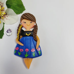 Princess  Anna #465 4.5" Flexible Clay Doll for Bow-Center, Jewelry Charms, Accessories, and More