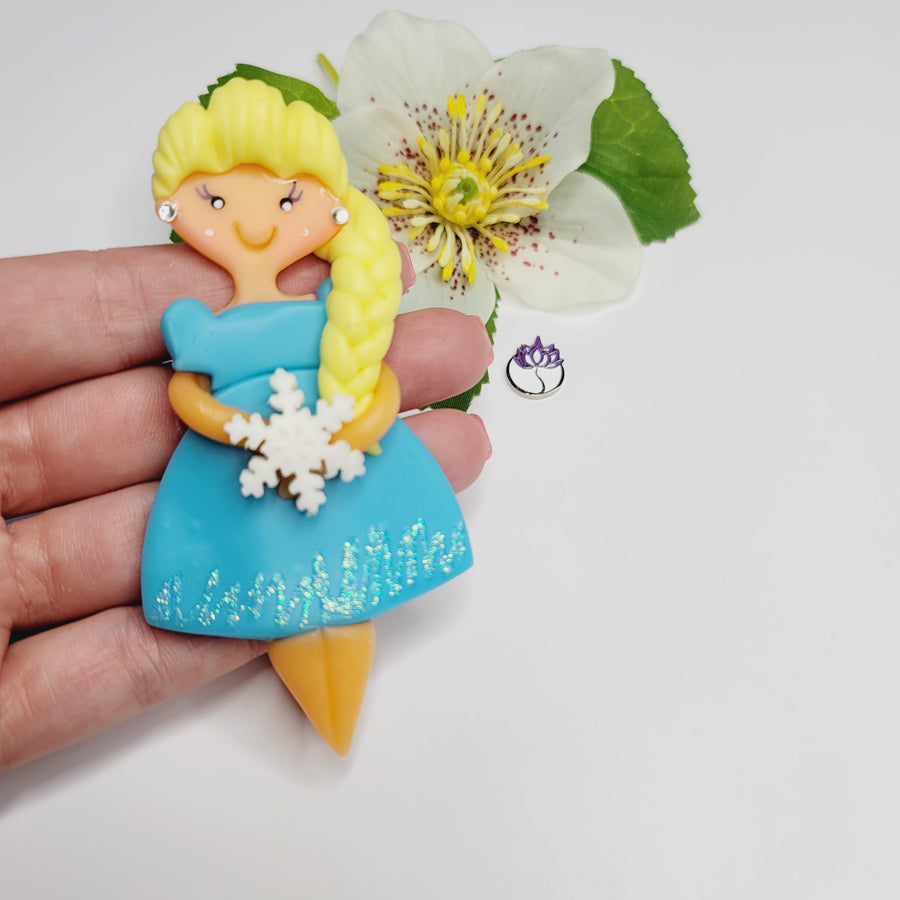 Blond Princess 4.5" Flexible Cold Porcelain Clay Doll #076 for Bow-Center, Jewelry Charms, Accessories, and More