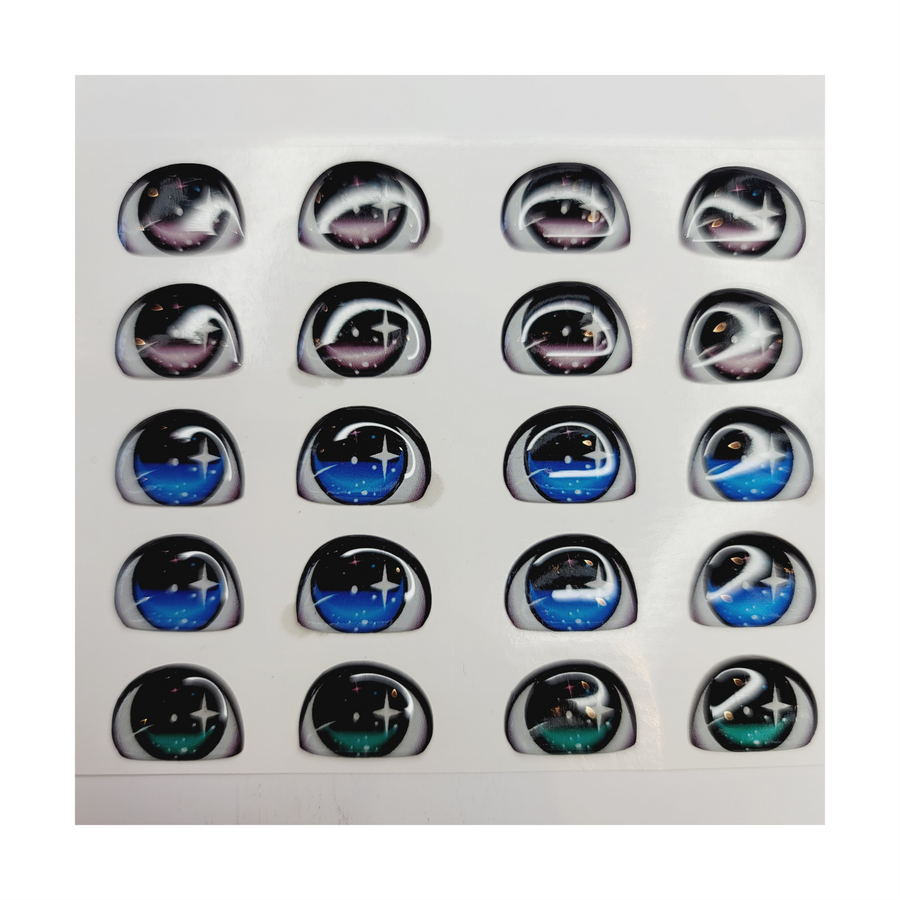 Adhesive Resin Eyes for Clays Multicolor STY R073 P 56Pairs