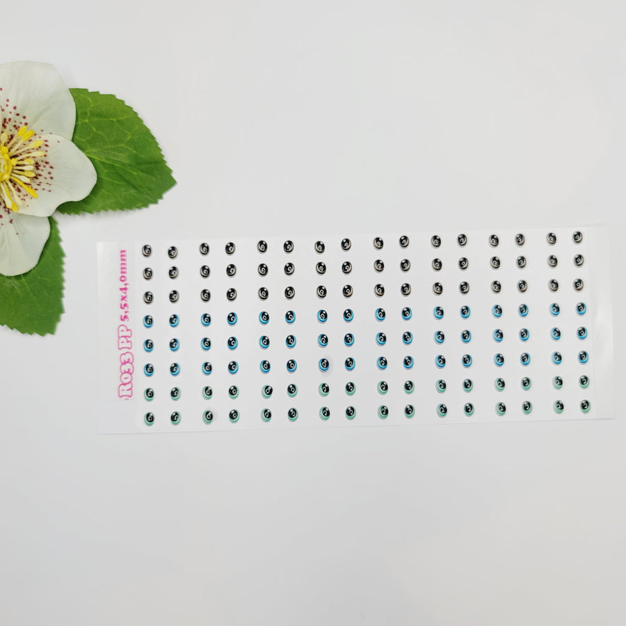 Adhesive Resin Eyes for Clays Multicolor STY R033 PP 64 Pairs