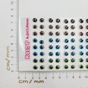 Adhesive Resin Eyes for Clays Multicolor STY R017 P 64 Pairs