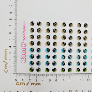 Adhesive Resin Eyes for Clays Multicolor STY R001 P 64 Pairs