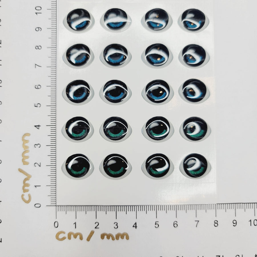 Adhesive Resin Eyes for Clays Multicolor STY R015 G 20 Pairs