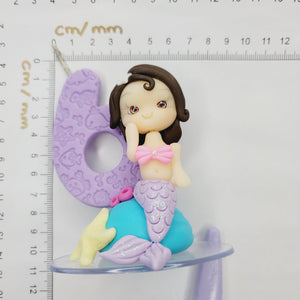 Mermaid Decorative Candle #6 for cake top