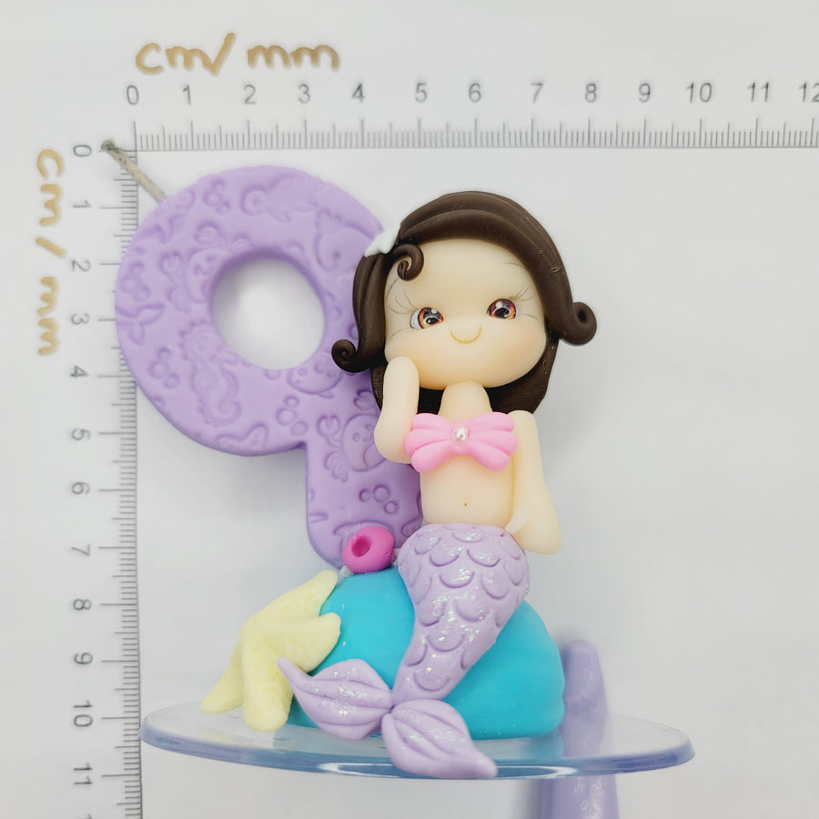 Mermaid Decorative Candle #9 for cake top