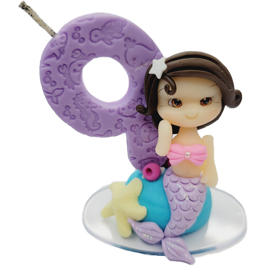 Mermaid Decorative Candle #9 for cake top