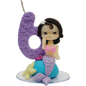 Mermaid Decorative Candle #6 for cake top