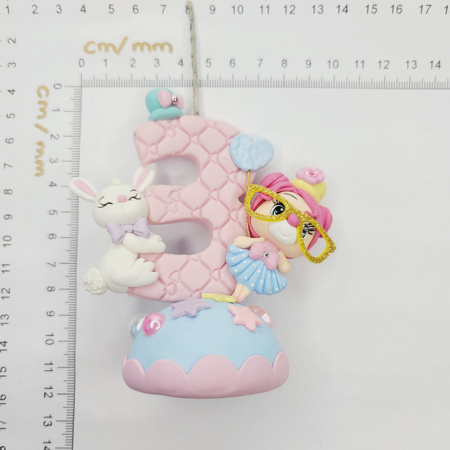 Magic Circus themed candle #3 for cake top