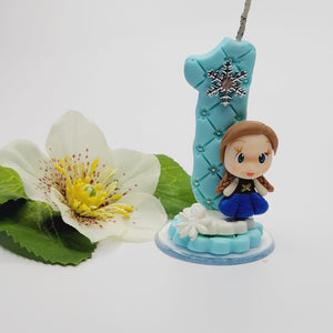 Blond Princess themed- Anna  candle #1 for cake top
