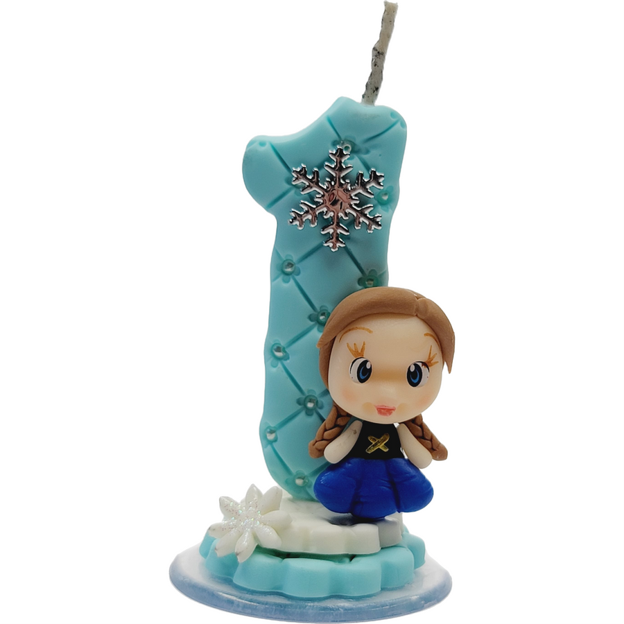 Blond Princess themed- Anna  candle #1 for cake top