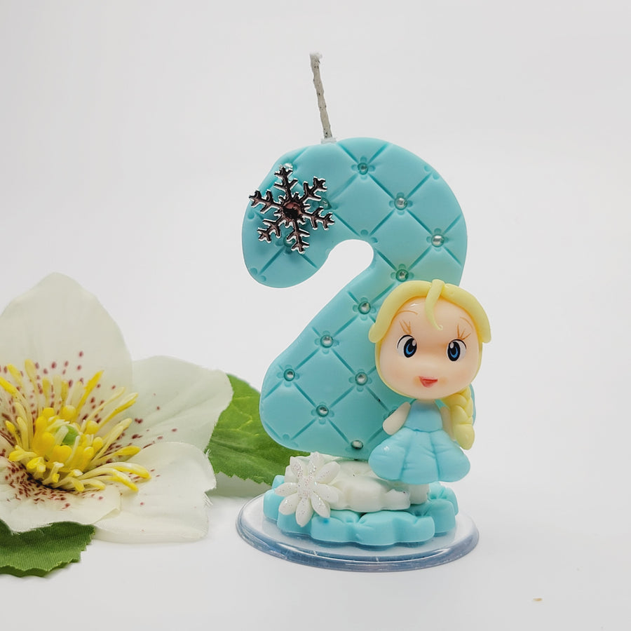 Blond Princess themed- Elsa  candle #2 for cake top