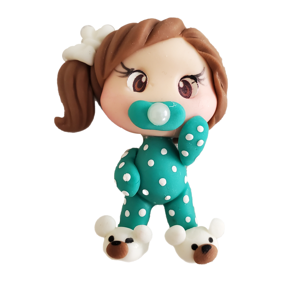 192 Ella, Lunna  & Emma Triplets Clay Doll for Bow-Center, Jewelry Charms, Accessories, and More