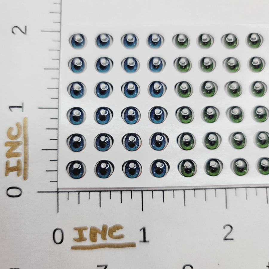 Adhesive Resin Eyes for Clays Multicolor V.A. 004 (X-SM) 48 Pairs(PP) 5.7MM