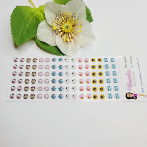 Adhesive Resin Multiple Characters #2 V.A. for Clays Multicolor (X-SM) 96 UN - 0.7 cm