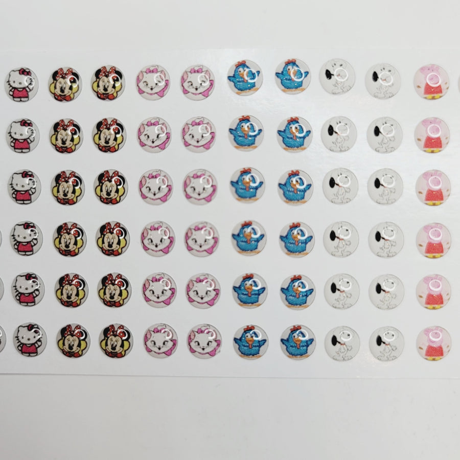 Adhesive Resin Multiple Characters #2 V.A. for Clays Multicolor (X-SM) 96 UN - 0.7 cm