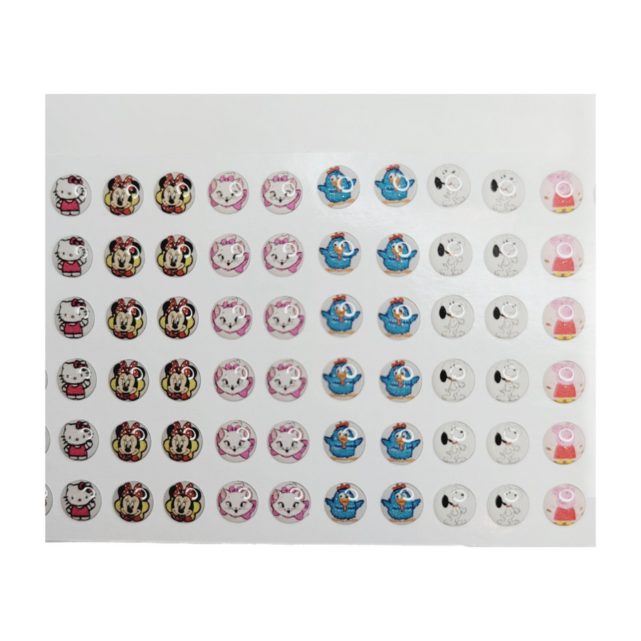 Adhesive Resin Multiple Characters #2 V.A. for Clays Multicolor (X-SM) 96 UN - 0.7 cm