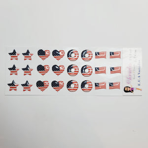 Adhesive Resin USA Flag V.A.for Clays Multicolor (SM) 24UN - 1.7 cm