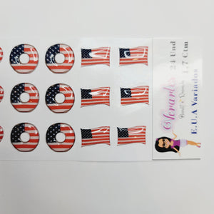 Adhesive Resin USA Flag V.A.for Clays Multicolor (SM) 24UN - 1.7 cm