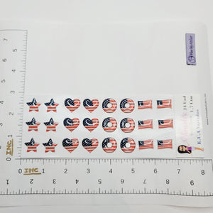 Adhesive Resin USA Flag V.A.for Clays Multicolor (SM) 24UN - 1.7 cm