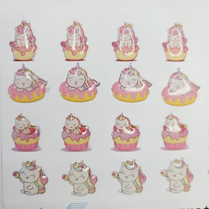 Adhesive resin for clays MF-109 cute unicorns (2.0 cm) 32 Units