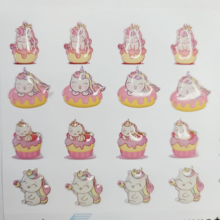 Adhesive resin for clays MF-109 cute unicorns (2.0 cm) 32 Units