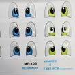 Load image into Gallery viewer, MF 105 Adhesive resin eyes for clays MF-105 felt eyes LG/G (2.6x1.8mm) 9 Pairs
