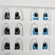 Load image into Gallery viewer, MF 105 Adhesive resin eyes for clays MF-105 felt eyes LG/G (2.6x1.8mm) 9 Pairs
