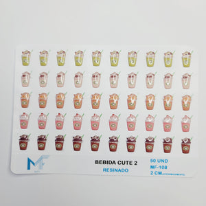 Adhesive resin for clays MF 108 cute drinks (2 cm) 50 Units