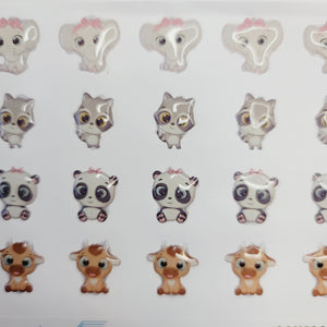 Adhesive resin for clays MF-97 cute animals #2 (1.8 cm) 32 Units