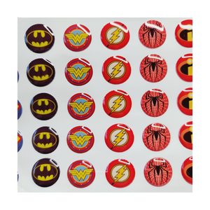 Adhesive resin for clays MF 26 super heroes symbols  (1.5 cm) 40 Units