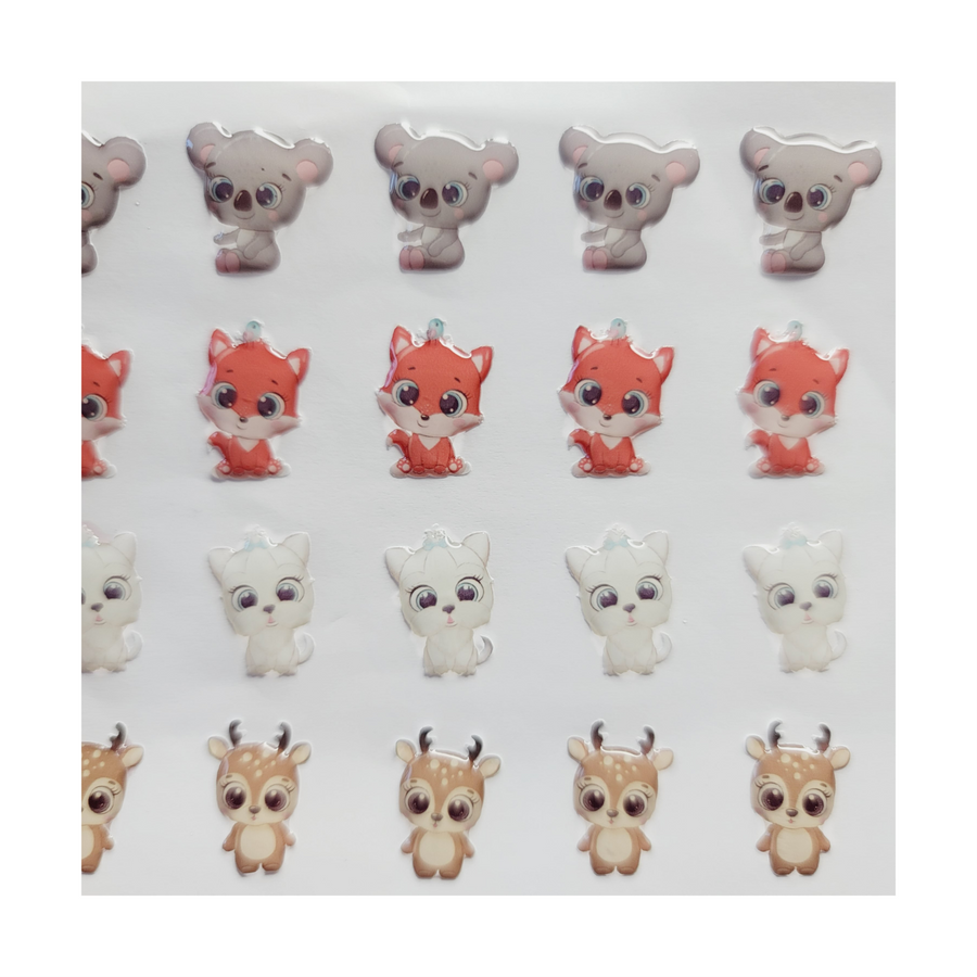 Adhesive resin for clays MF-97 cute animals #1 (1.8 cm) 32 Units