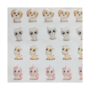 Adhesive resin for clays MF-97 cute animals #3 (1.8 cm) 32 Units