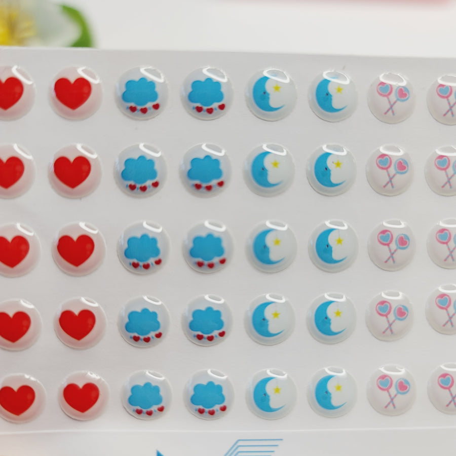 Adhesive resin for clays MF 14 care bear symbols MICRO  (8 mm) 100 units