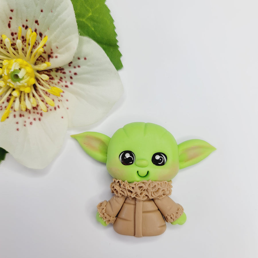 Yoda #597 Clay Doll for Bow-Center, Jewelry Charms, Accessories, and More