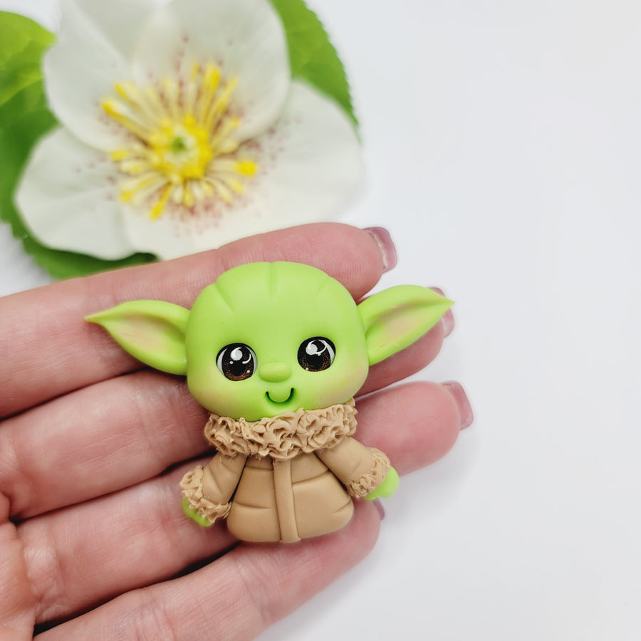 Yoda #597 Clay Doll for Bow-Center, Jewelry Charms, Accessories, and More