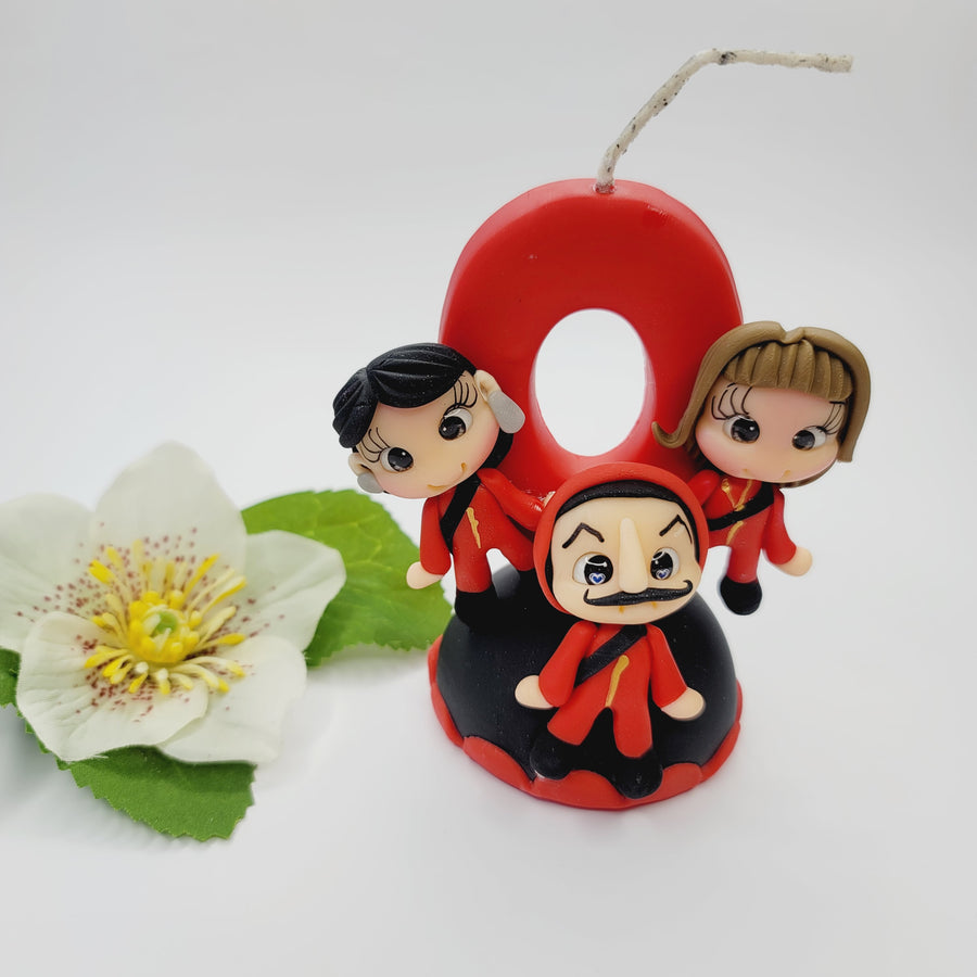 Money Heist  themed candle #0 for cake top