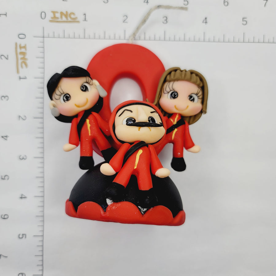 Money Heist  themed candle #0 for cake top