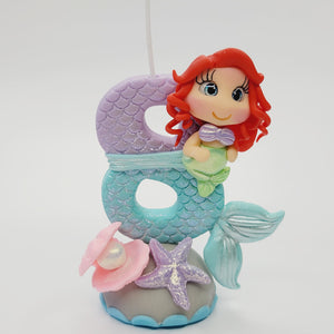 Mermaid themed candle #8 for cake top