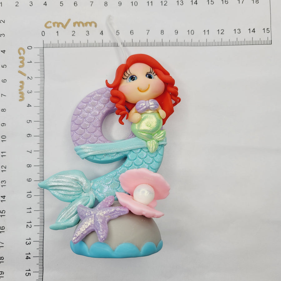 Mermaid themed candle #9 for cake top