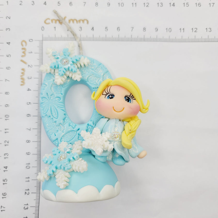 Blond Princess themed candle #0 for cake top